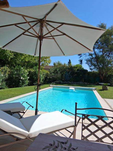 Piscine et terrasse extérieure dans le jardin