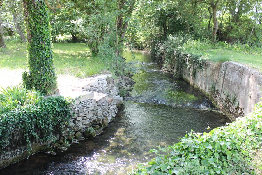 Bord de sorgue privé avec murets en pierre