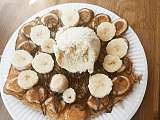 Bubble Waffle nutella, banane, glace à la vanille