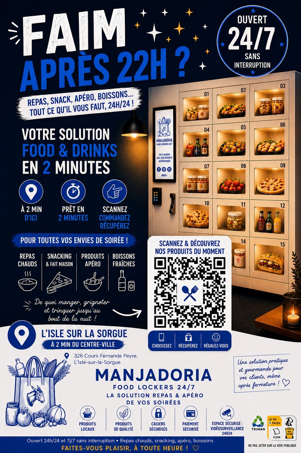 Flyer casier food lockers nuit