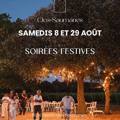 Soirée festive face aux vignes