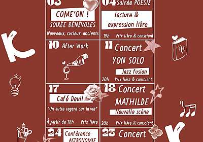 La Kantarelle - Programmation du mois de septembre