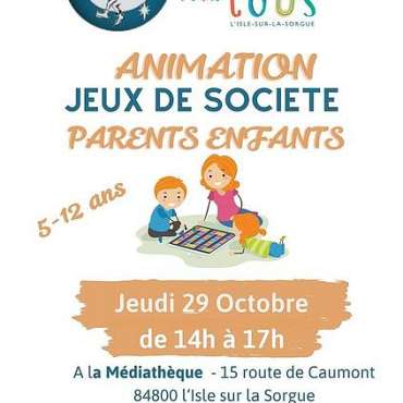 Animation jeux de société parents enfants