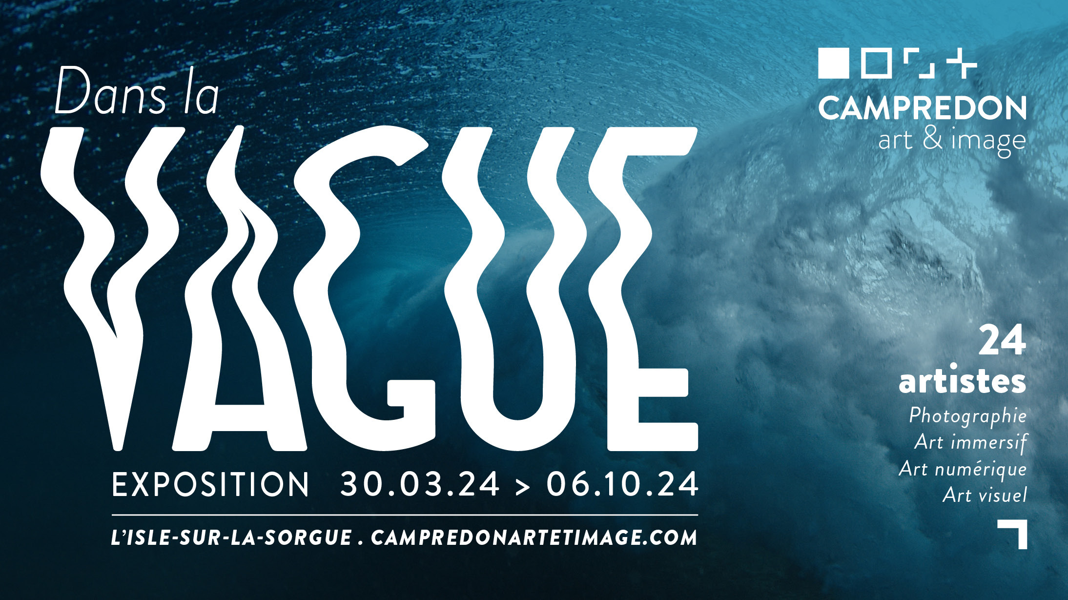 affiche de l'exposition Dans la Vague du Centre d'Art Campredon